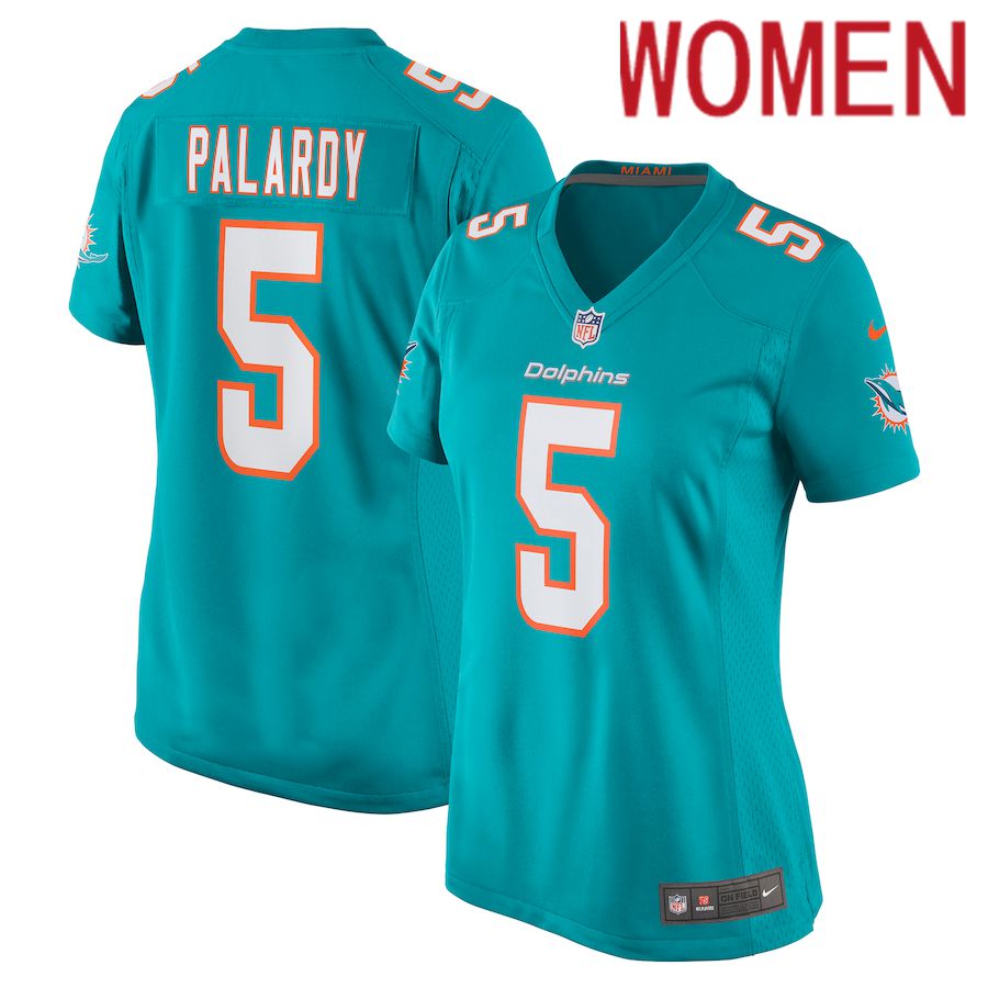 Women Miami Dolphins #5 Michael Palardy Nike Green Game NFL Jersey->women nfl jersey->Women Jersey